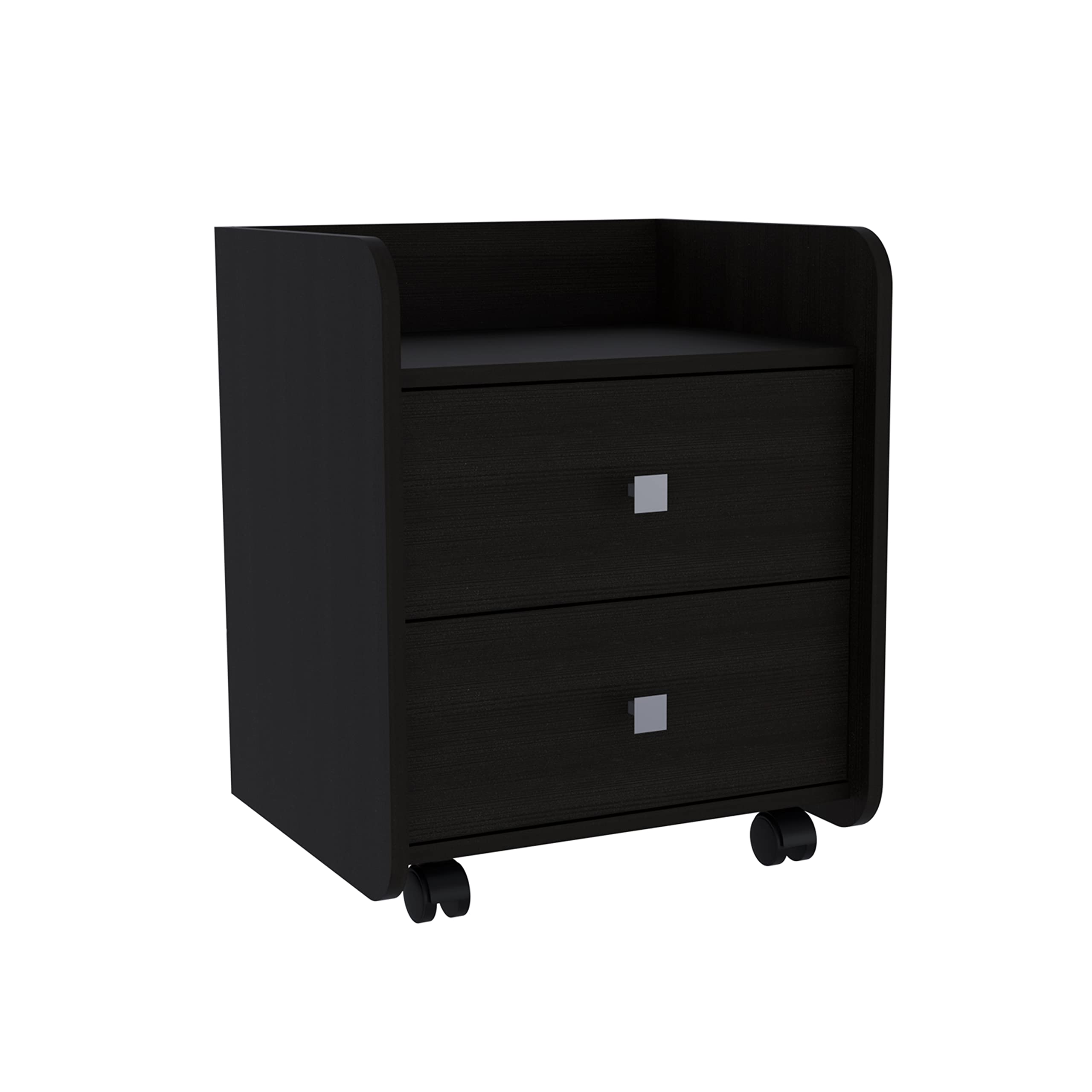 Marsella Nightstand, 2 Drawers, Superior Top, Metal Handle, Black Wengue for Bedroom